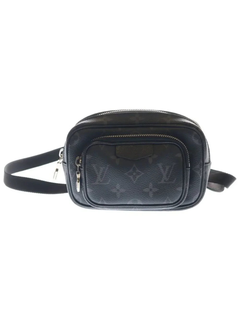 Louis Vuitton Monogram Eclipse Outdoor Pochette Mini Shoulder Bag Black Leather